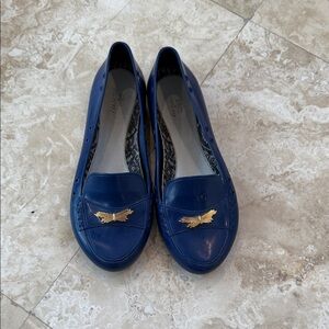 Melissa Blue Flats with Gold Detail